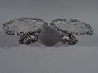 Pair of Tiffany Edwardian Sterling Silver Blackberry Compotes