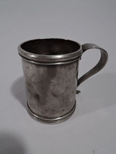 South American Heavy Silver Mug Early 19 C