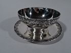 Antique Fancy Sterling Silver Sauce Bowl on Plate by Tiffany