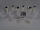 Set of 6 Tiffany Modern Sterling Silver Chic Champagne Tulip Flutes
