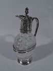 Antique English Sterling Silver and Brilliant-Cut Glass Decanter 1894