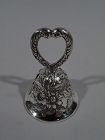 Kirk Repousse Sterling Silver Bell with Lovey-Dovey Heart Handle