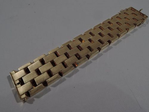 Gorgeous American Retro 18K Yellow Gold Links Bracelet