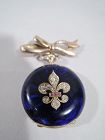 Delightful French Fleur de Lis 18K Gold, Diamond & Blue Enamel Watch