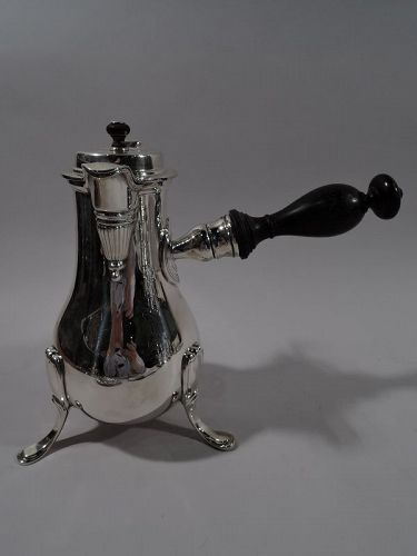 Traditional Georgian Sterling Silver Chocolate Pot by New York Maker