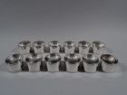 Set of 12 Tiffany Midcentury Modern Sterling Silver Napkin Rings