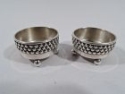 Pair of Tiffany Victorian Modern Sterling Silver Open Salts