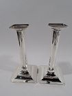 Pair of Tiffany Sterling Silver Classical Column Candlesticks