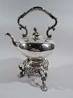 Pretty Antique English Victorian Sterling Silver Kettle on Stand 1855