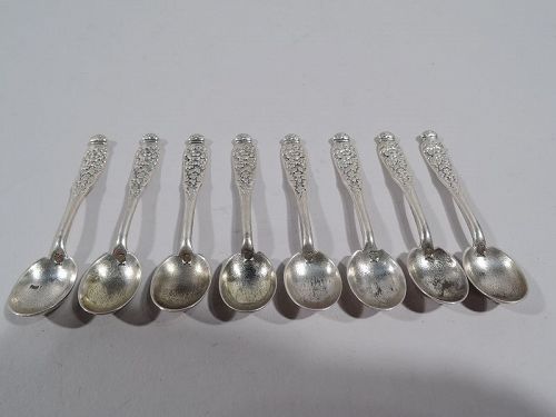 Set of 8 Tiffany Salt Spoons with Chicago Columbian Exposition Stamp