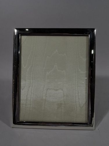 Modern Silver Picture Frame with Unusual Wood Back