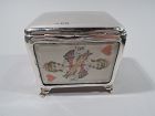 Antique English Victorian Sterling Silver Playing Cards Box 1899