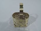 Cartier Midcentury Modern Gilt Sterling Silver Country Chic Basket