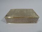 Tiffany Midcentury Modern Gilt Sterling Silver Basket Weave Box