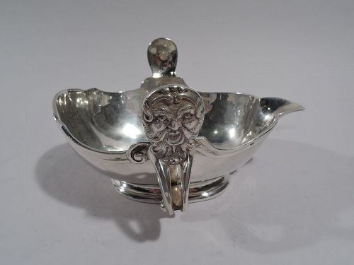 Antique European Silver Sauce Boat in 18th-Century Style