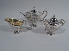 Tiffany Edwardian Classical Sterling Silver 3-Piece Bachelor Tea Set