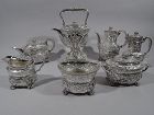 Finest Quality Tiffany Repousse Sterling Silver Coffee & Tea Set