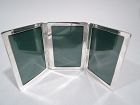 American Modern Sterling Silver Traveling Triple Picture Frame
