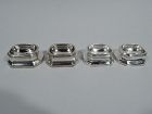 Set of 4 Antique English Early Georgian Sterling Silver Open Salts