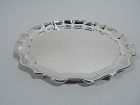Frank Smith Chippendale Sterling Silver Tray with Piecrust Rim