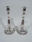 Pair of Sumptuous Tiffany Edwardian Sterling Silver Candlesticks
