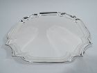 Antique English Georgian Sterling Silver Cartouche Salver Tray 1922