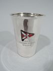 Midcentury Sterling Silver Sailing Trophy Tumbler with Enamel Pennant