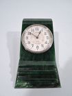 Antique Tiffany Art Deco Green Marble Desk Clock