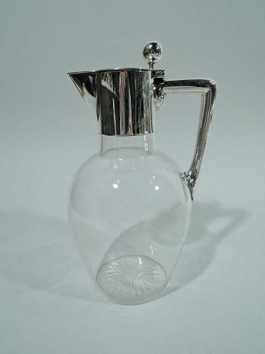 German Modern Silver & Glass Decanter