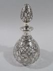 Antique American Art Nouveau Silver Overlay Perfume