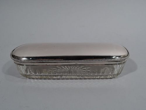 Antique Austrian Classical Silver and Glass Vanity Jar