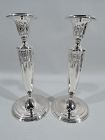 Pair of Tiffany Modern Regency Sterling Silver Candlesticks C 1923