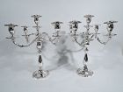 Pair of Fisher English Rose Sterling Silver 5-Light Candelabra
