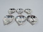 Set of 6 Tiffany Midcentury Modern Sterling Silver Nut Dishes