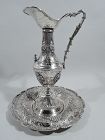 Traditional European Renaissance Silver Wine Ewer on Stand