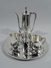 Tiffany American Art Deco Sterling Silver 3-Piece Coffee Set on Tray