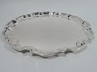 Tiffany Sterling Silver Tray with Georgian-Style Piecrust Rim