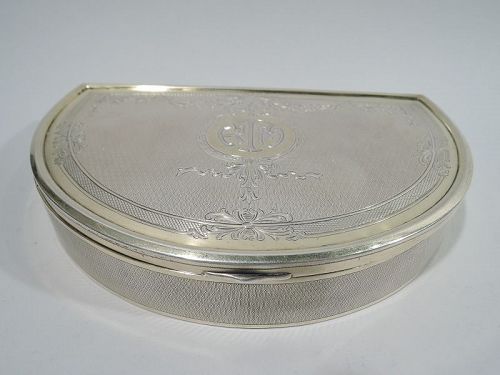 Antique Gorham Edwardian Regency Gilt Sterling Silver Box 1917