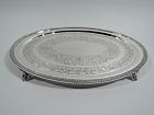 New York Classical Coin Silver Tray by William Forbes for Ball, Black