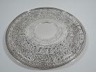 Large & Fancy Gorham Sterling Silver Cake Plate with Pierced Ornament