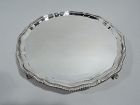 Antique English Neoclassical Sterling Silver Salver Tray 1921