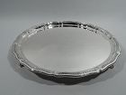 Tiffany Large & Heavy Edwardian Classical Sterling Silver Footed Tray