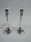 Pair of Antique Gorham Classical Sterling Silver Column Candlesticks