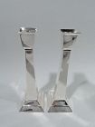 Pair of Kalo Art Deco Classical Sterling Silver Candlesticks