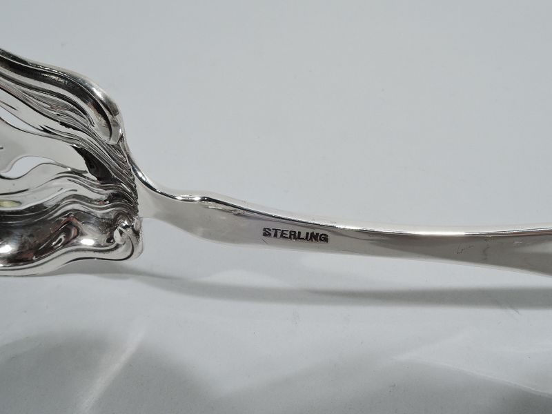 Antique American Edwardian Art Nouveau Sterling Silver Ice Tongs