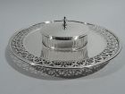Antique Tiffany Art Deco Sterling Silver & Glass Chip-and-Dip