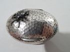 Tiffany Japonesque Hand-Hammered Pillbox with Applied Beetle Bug