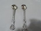 Pair of Tiffany English King Sterling Silver Master Salt Spoons