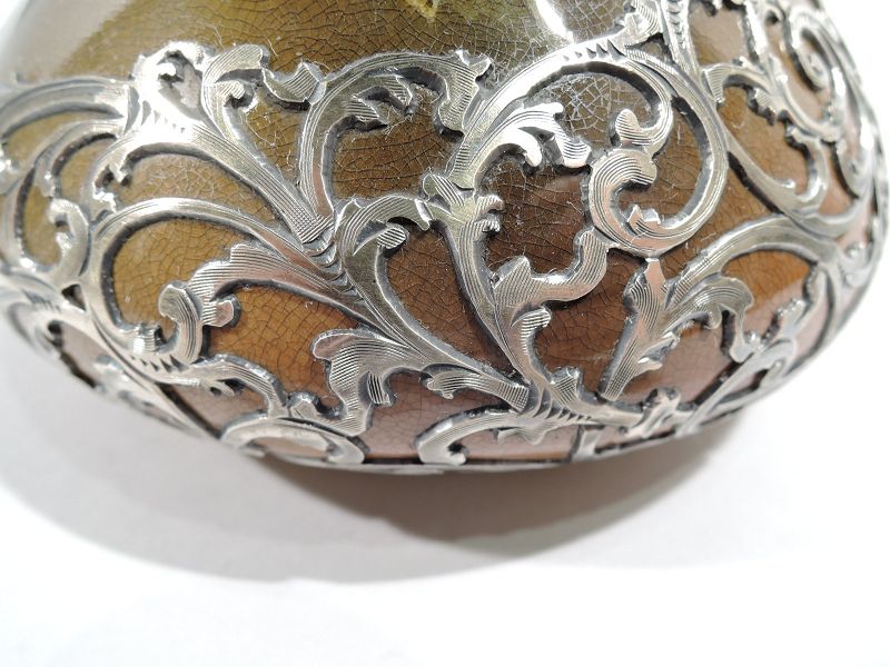 Rookwood American Art Nouveau Craftsman Silver Overlay Pitcher