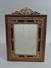 Antique French Rococo Gilt-Bronze and Red Enamel Picture Frame
